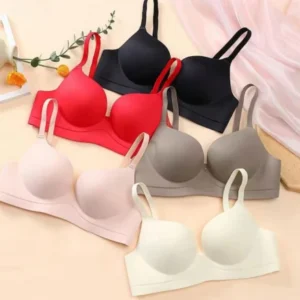 One Piece Seamless Sexy Solid Color Gathering Large Cup Bra