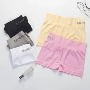MUNAFIE Seamless Ladies Boxer Briefs Elastic Mid Waist Women's Tummy Underwear Cheap Pantie