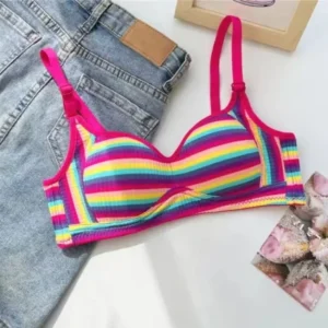 Summer Sexy Bra for Women Tops Knit Rainbow Girl Seamless Bra