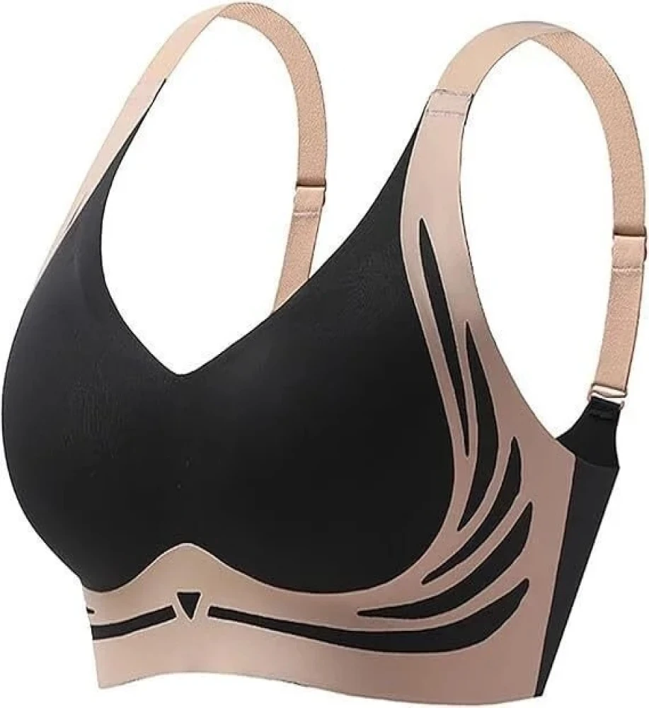 Korean bra Comfortable seamless push-up bras for women, angel wing set, trendy soft and breathable underwear, wire-free lingerie, plus sizes