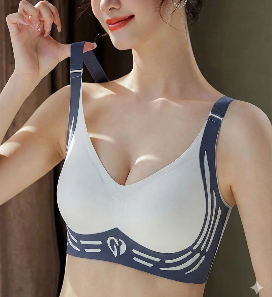 Korean bra Comfortable seamless push-up bras for women, angel wing set, trendy soft and breathable underwear, wire-free lingerie, plus sizes