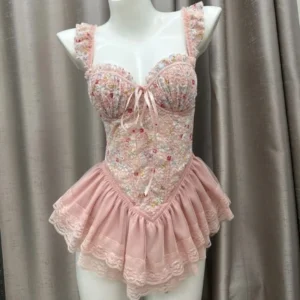 Women‚Äôs Lace Nightdress Sleepwear with Pad